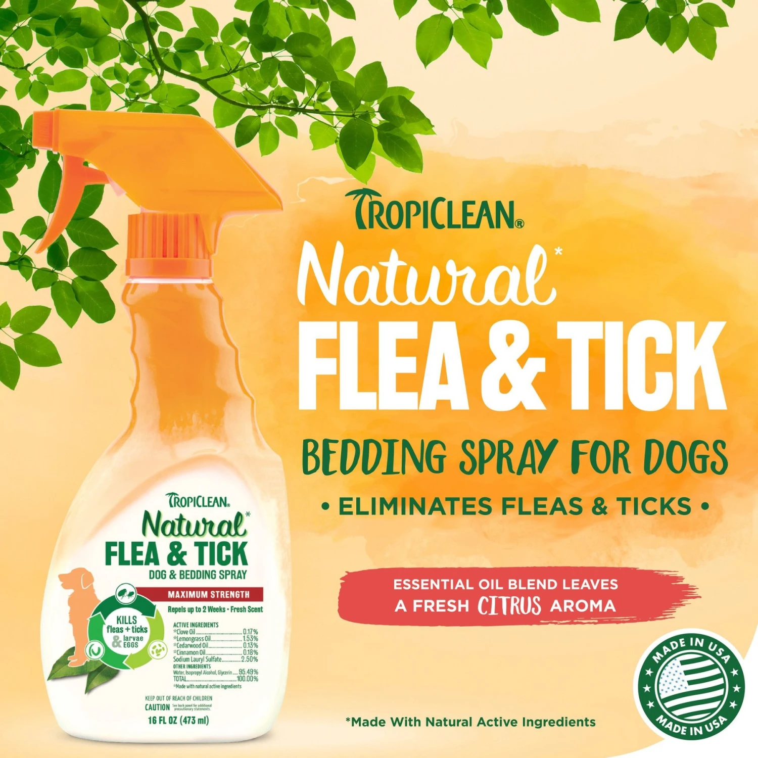 TropiClean Natural Flea & Tick Dog & Bedding Spray 4 TropiClean Natural Flea & Tick Dog & Bedding Spray - Image 2