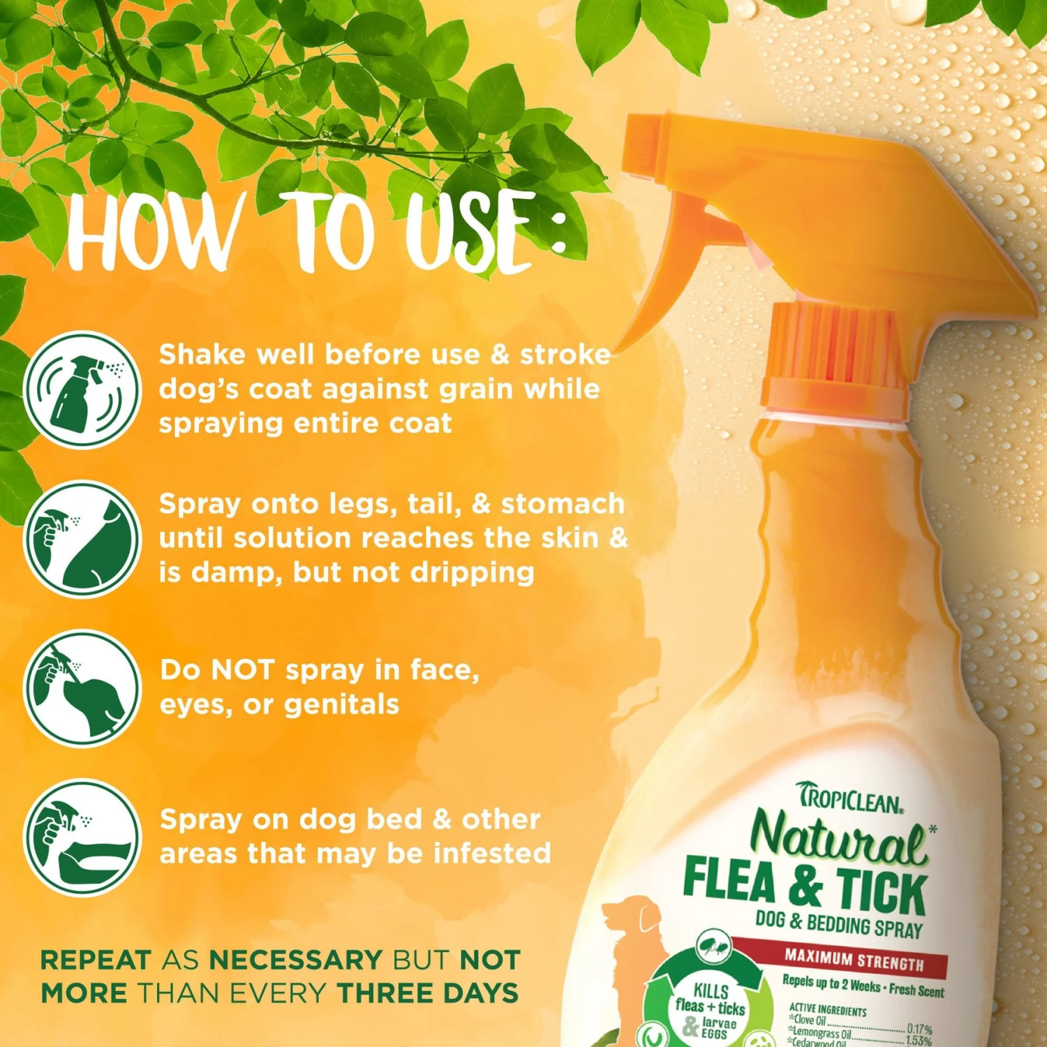 TropiClean Natural Flea & Tick Dog & Bedding Spray 7 TropiClean Natural Flea & Tick Dog & Bedding Spray - Image 5