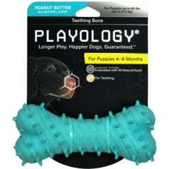 Playology Puppy Teething Bone Peanut Butter Dog Toy, Blue, Large -Blue Buffalo Shop 1022366 PT1. AC SS1800 V1700851284