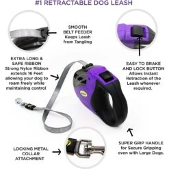 Hertzko Nylon Retractable Dog Leash 9 Hertzko Nylon Retractable Dog Leash -Blue Buffalo Shop 110131 PT2. AC SS1800 V1484077438