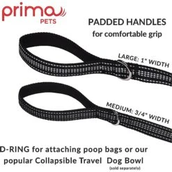 Prima Pets Dual-Handle Reflective Dog Leash -Blue Buffalo Shop 113502 PT4. AC SS1800 V1488492496