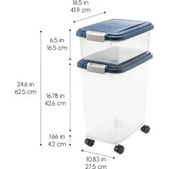 IRIS USA 2-Piece WeatherPro Airtight Stackable Dog Cat & Bird Food Pet Food Storage Container Combo & Treat Box, Navy, 35-lb 11 IRIS USA 2-Piece WeatherPro Airtight Stackable Dog Cat & Bird Food Pet Food Storage Container Combo & Treat Box, Navy, 35-lb -Blue Buffalo Shop 116487 PT2. AC SS1800 V1680787451
