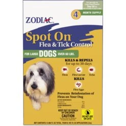 Zodiac Flea & Tick Spot Treatment For Dogs, Over 60 Lbs