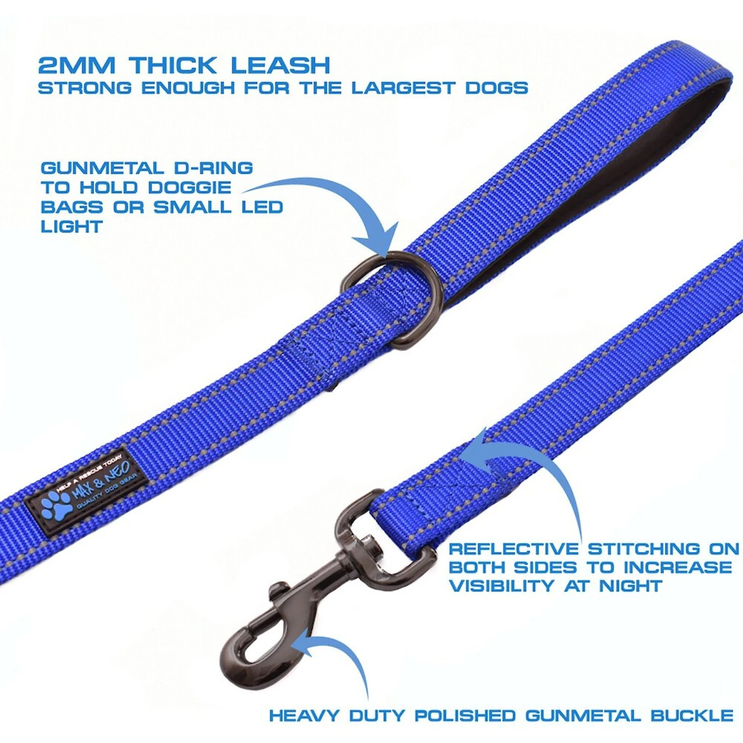 Max And Neo Dog Gear Nylon Reflective Double Dog Leash 5 Max And Neo Dog Gear Nylon Reflective Double Dog Leash - Image 3