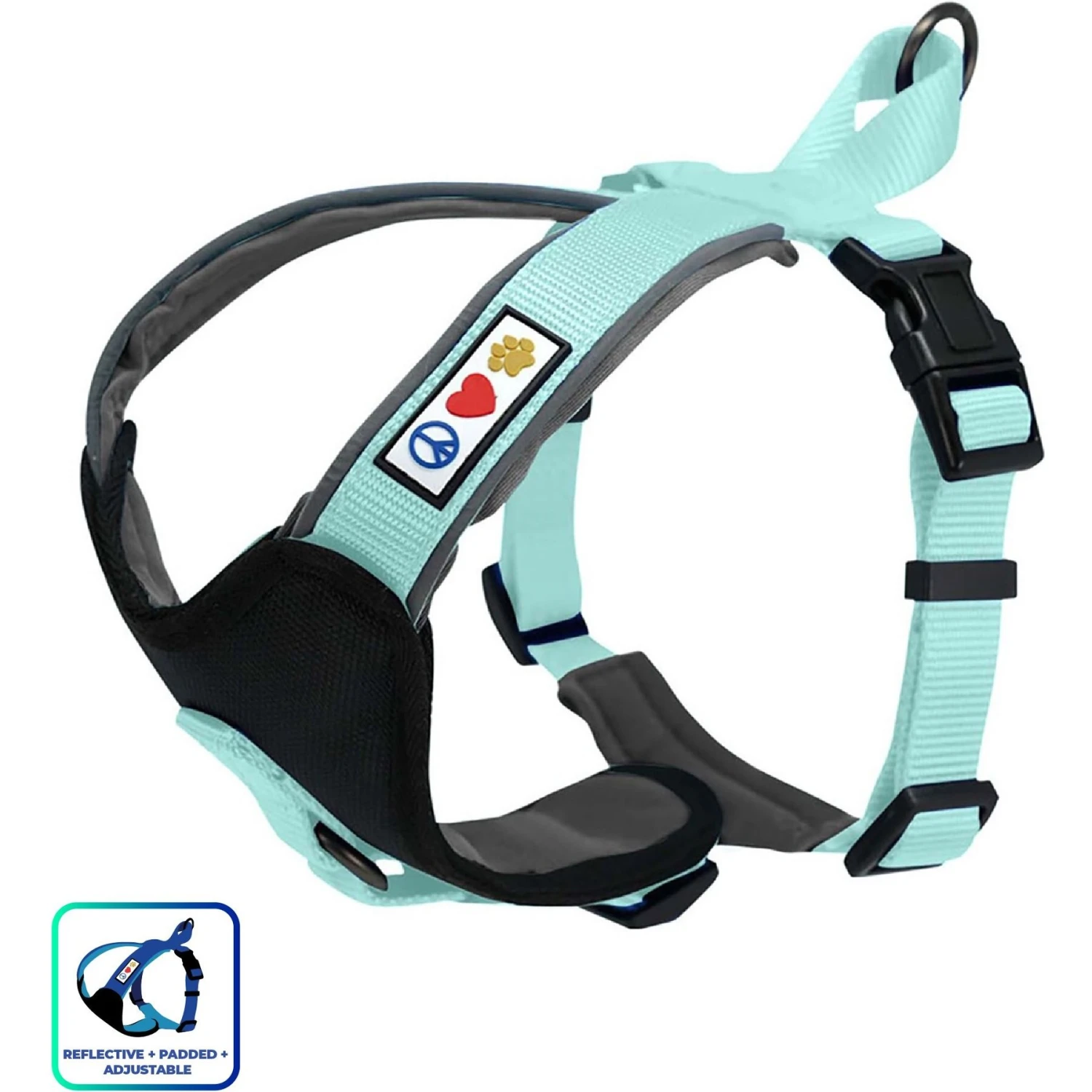 Pawtitas Nylon Reflective Back Clip Dog Harness 3 Pawtitas Nylon Reflective Back Clip Dog Harness