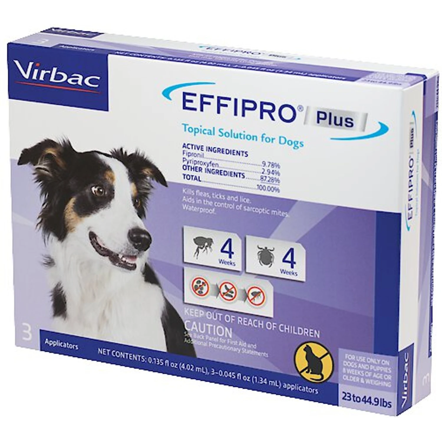 Virbac EFFIPRO Flea & Tick Spot Treatment For Dogs, 23-44.9 Lbs 3 Virbac EFFIPRO Flea & Tick Spot Treatment For Dogs, 23-44.9 Lbs
