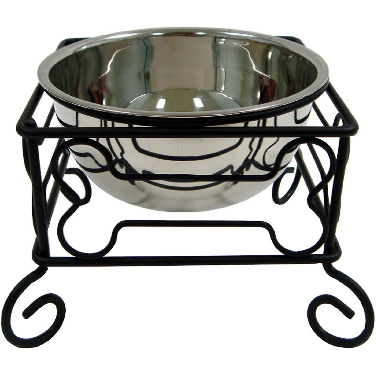 YML Wrought Iron Stand With Stainless Steel Dog Bowl 3 YML Wrought Iron Stand With Stainless Steel Dog Bowl