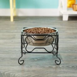 YML Wrought Iron Stand With Stainless Steel Dog Bowl 6 YML Wrought Iron Stand With Stainless Steel Dog Bowl -Blue Buffalo Shop 138285 PT2. AC SS1800 V1530223116