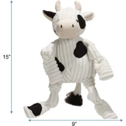 HuggleHounds Barnyard Durable Plush Corduroy Knottie Cow Squeaky Dog Toy -Blue Buffalo Shop 145373 PT1. AC SS1800 V1601023887