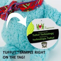 HuggleHounds Barnyard Durable Plush Corduroy Knottie Cow Squeaky Dog Toy -Blue Buffalo Shop 145373 PT8. AC SS1800 V1600998378