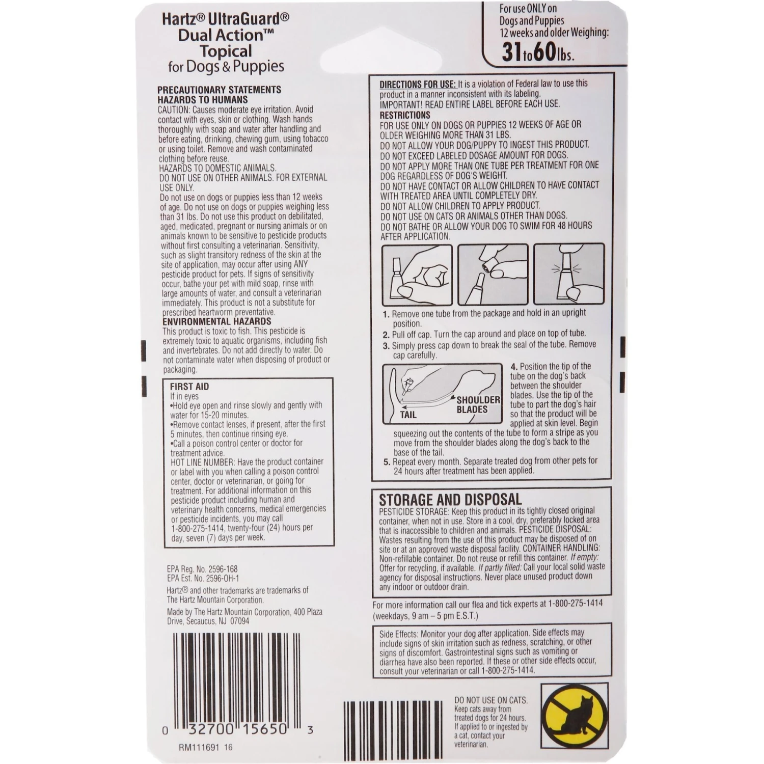 Hartz UltraGuard Dual Action Flea & Tick Spot Treatment For Dogs, 31-60 Lbs 4 Hartz UltraGuard Dual Action Flea & Tick Spot Treatment For Dogs, 31-60 Lbs - Image 2