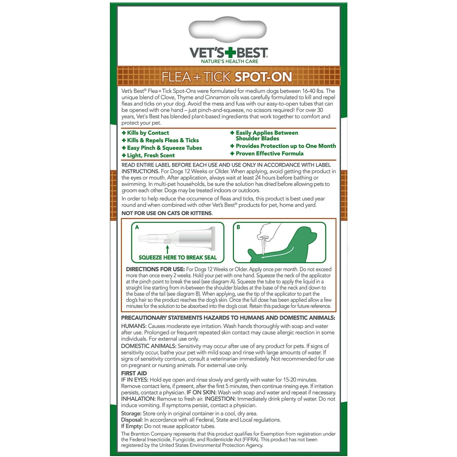 Vet's Best Flea & Tick Spot Treatment For Dogs, 16-40 Lbs 4 Vet's Best Flea & Tick Spot Treatment For Dogs, 16-40 Lbs - Image 2