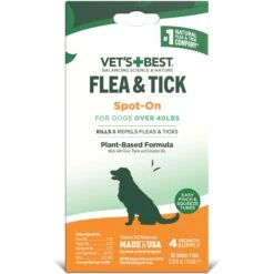 Vet's Best Flea & Tick Spot Treatment For Dogs, Over 40 Lbs