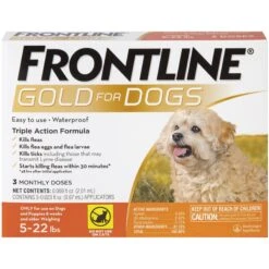 Frontline Gold For Dogs Flea & Tick Treatment (Small Dog, 5-22 Lbs)