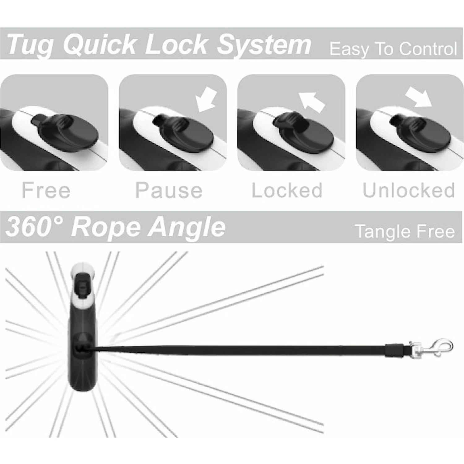 TUG Nylon Tape Retractable Dog Leash 6 TUG Nylon Tape Retractable Dog Leash - Image 4