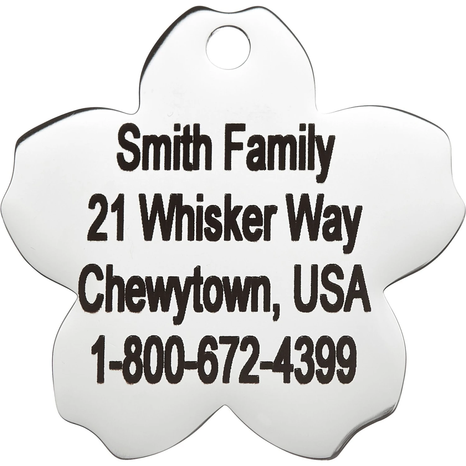 Frisco Stainless Steel Personalized Dog & Cat ID Tag, Flower 6 Frisco Stainless Steel Personalized Dog & Cat ID Tag, Flower - Image 4