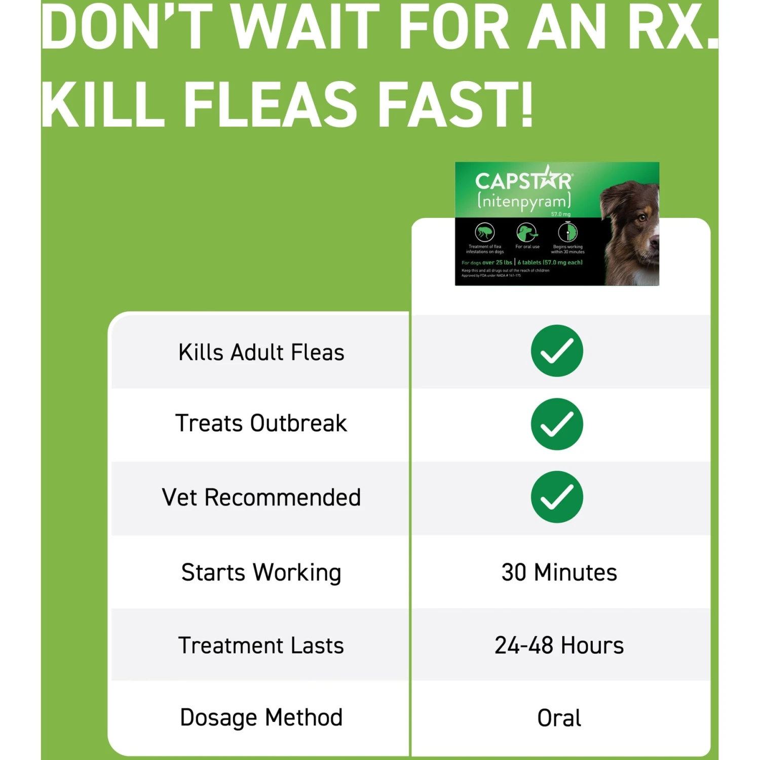 Capstar Flea Oral Treatment For Dogs, Over 25 Lbs 5 Capstar Flea Oral Treatment For Dogs, Over 25 Lbs - Image 3