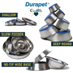 OurPets Durapet Premium Rubber-Bonded Stainless Steel Bowl -Blue Buffalo Shop 155067 PT5. AC SS1800 V1638841099