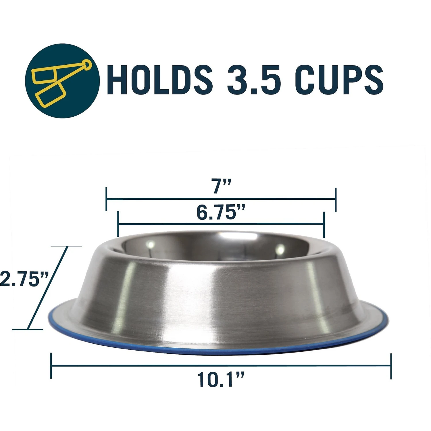 OurPets Durapet Premium Rubber-Bonded Stainless Steel No-Tip Bowl 4 OurPets Durapet Premium Rubber-Bonded Stainless Steel No-Tip Bowl - Image 2