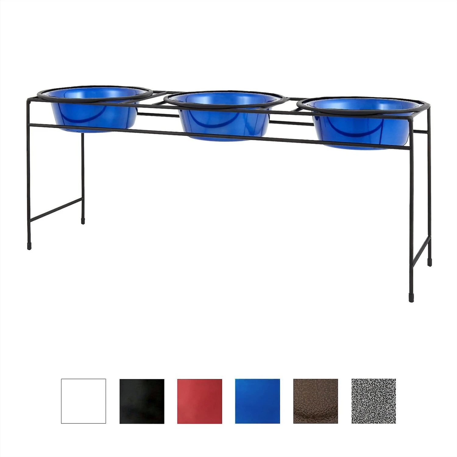 Platinum Pets Modern Triple Diner Elevated Wide Rimmed Dog & Cat Bowl 3 Platinum Pets Modern Triple Diner Elevated Wide Rimmed Dog & Cat Bowl