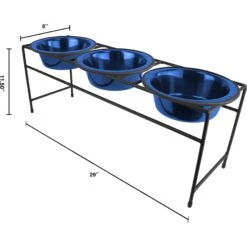Platinum Pets Modern Triple Diner Elevated Wide Rimmed Dog & Cat Bowl 8 Platinum Pets Modern Triple Diner Elevated Wide Rimmed Dog & Cat Bowl -Blue Buffalo Shop 155508 PT1. AC SS1800 V1598914605
