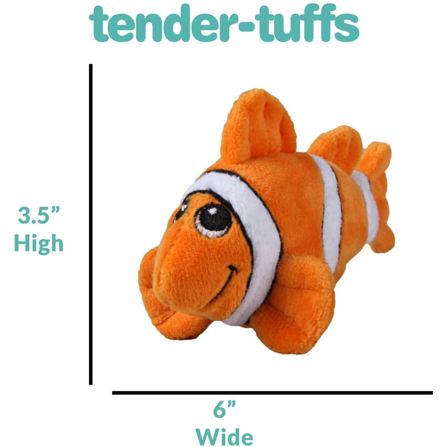Snuggle Puppy Tender-Tuffs Clownfish Tough Dog Toy 6 Snuggle Puppy Tender-Tuffs Clownfish Tough Dog Toy - Image 4