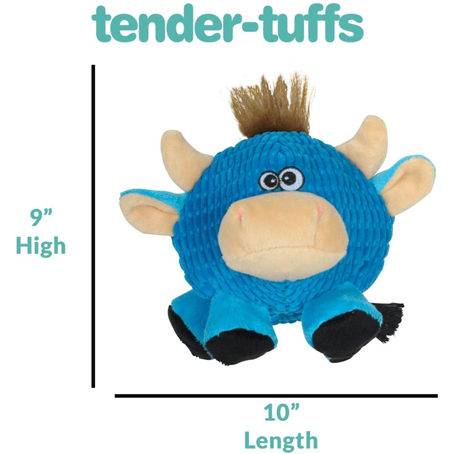 Snuggle Puppy Tender Tuffs Round Blue Cow Plush Squeaky Dog Toy, Blue 6 Snuggle Puppy Tender Tuffs Round Blue Cow Plush Squeaky Dog Toy, Blue - Image 4