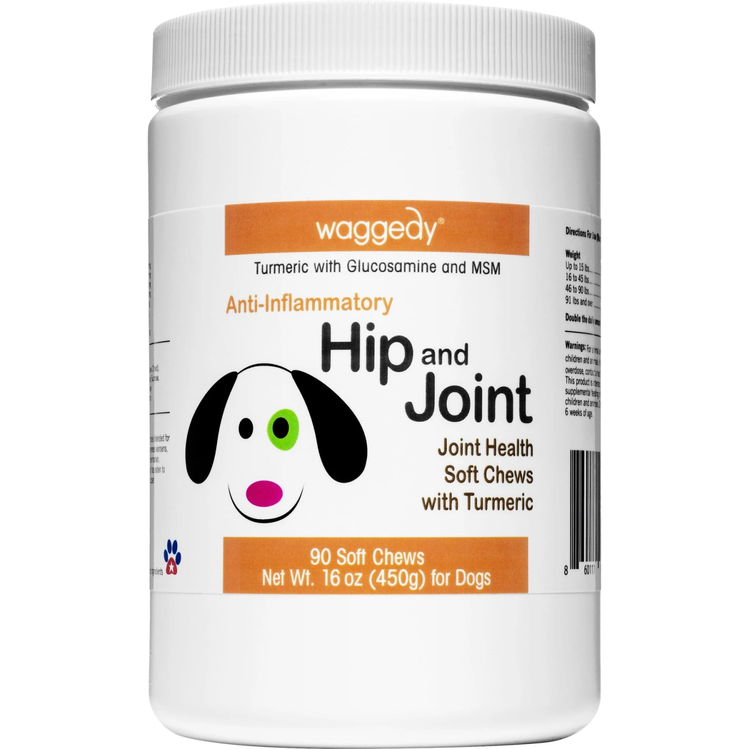 Waggedy Anti-Inflammatory Hip & Joint Soft Chews Supplement For Dogs, 90 Count 3 Waggedy Anti-Inflammatory Hip & Joint Soft Chews Supplement For Dogs, 90 Count
