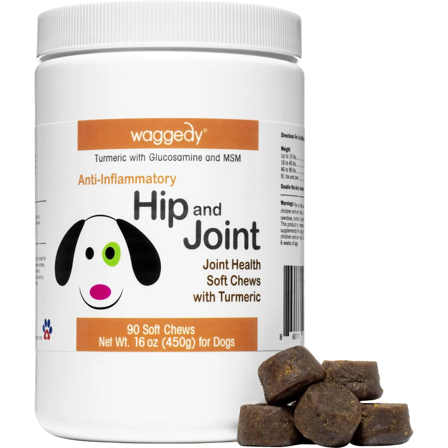 Waggedy Anti-Inflammatory Hip & Joint Soft Chews Supplement For Dogs, 90 Count 4 Waggedy Anti-Inflammatory Hip & Joint Soft Chews Supplement For Dogs, 90 Count - Image 2