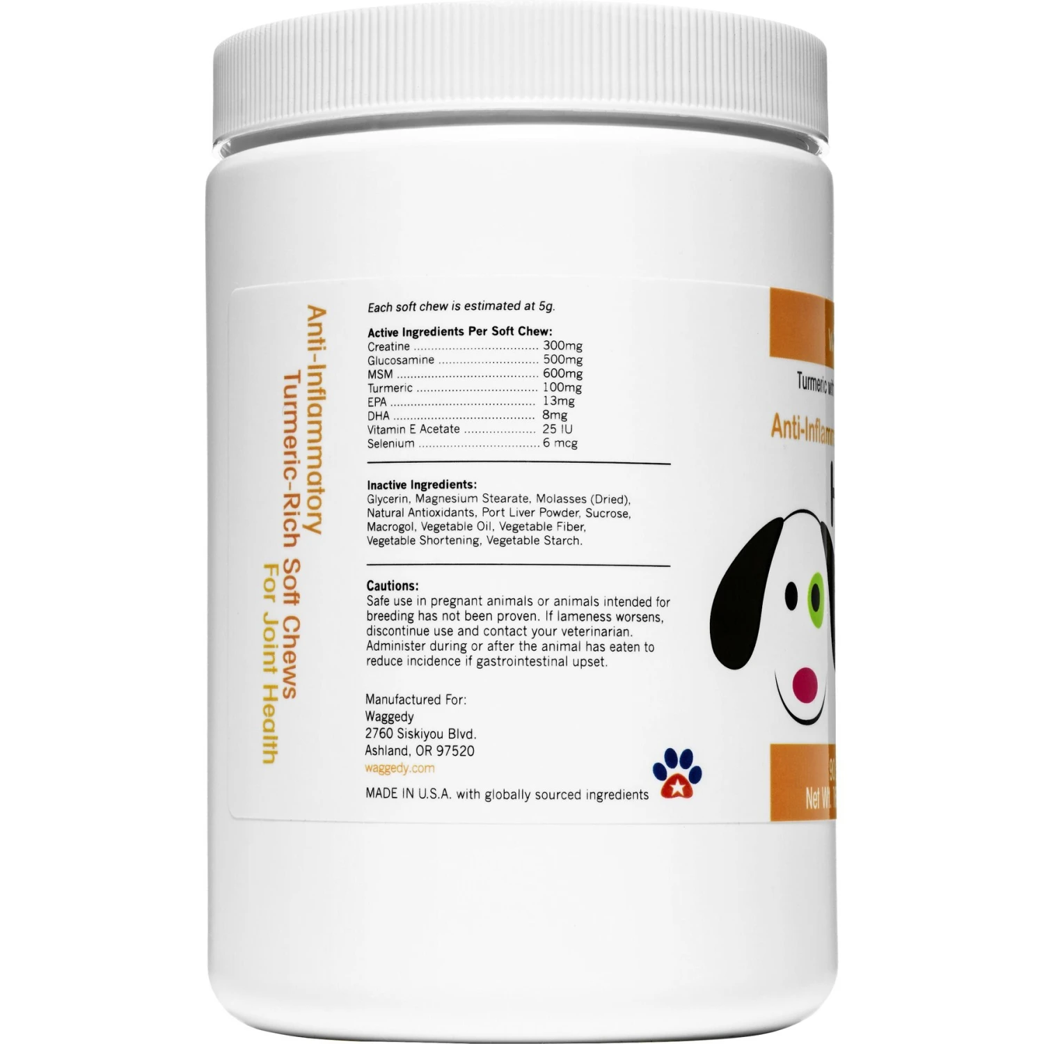 Waggedy Anti-Inflammatory Hip & Joint Soft Chews Supplement For Dogs, 90 Count 5 Waggedy Anti-Inflammatory Hip & Joint Soft Chews Supplement For Dogs, 90 Count - Image 3