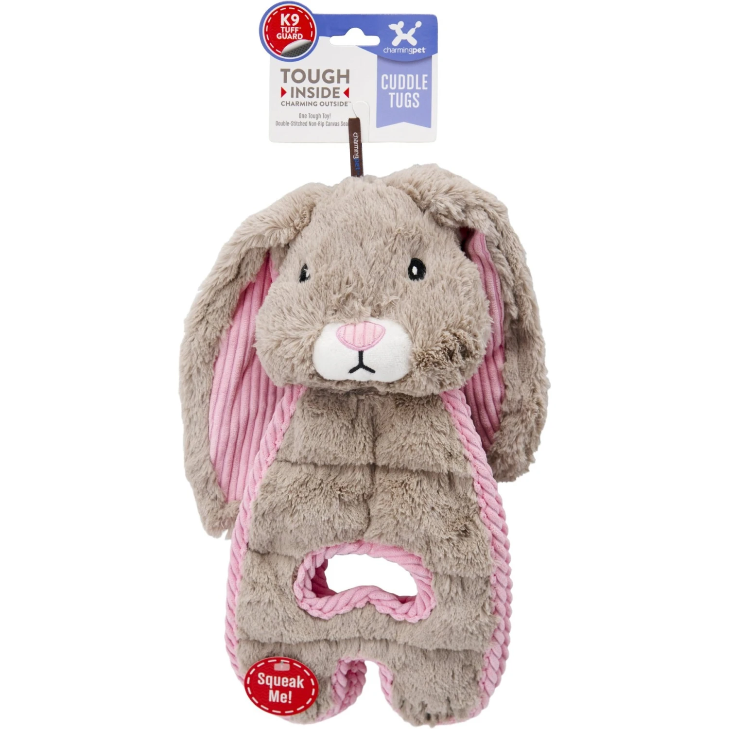 Charming Pet Cuddle Tugs Bunny Squeaky Plush Dog Toy 5 Charming Pet Cuddle Tugs Bunny Squeaky Plush Dog Toy - Image 3