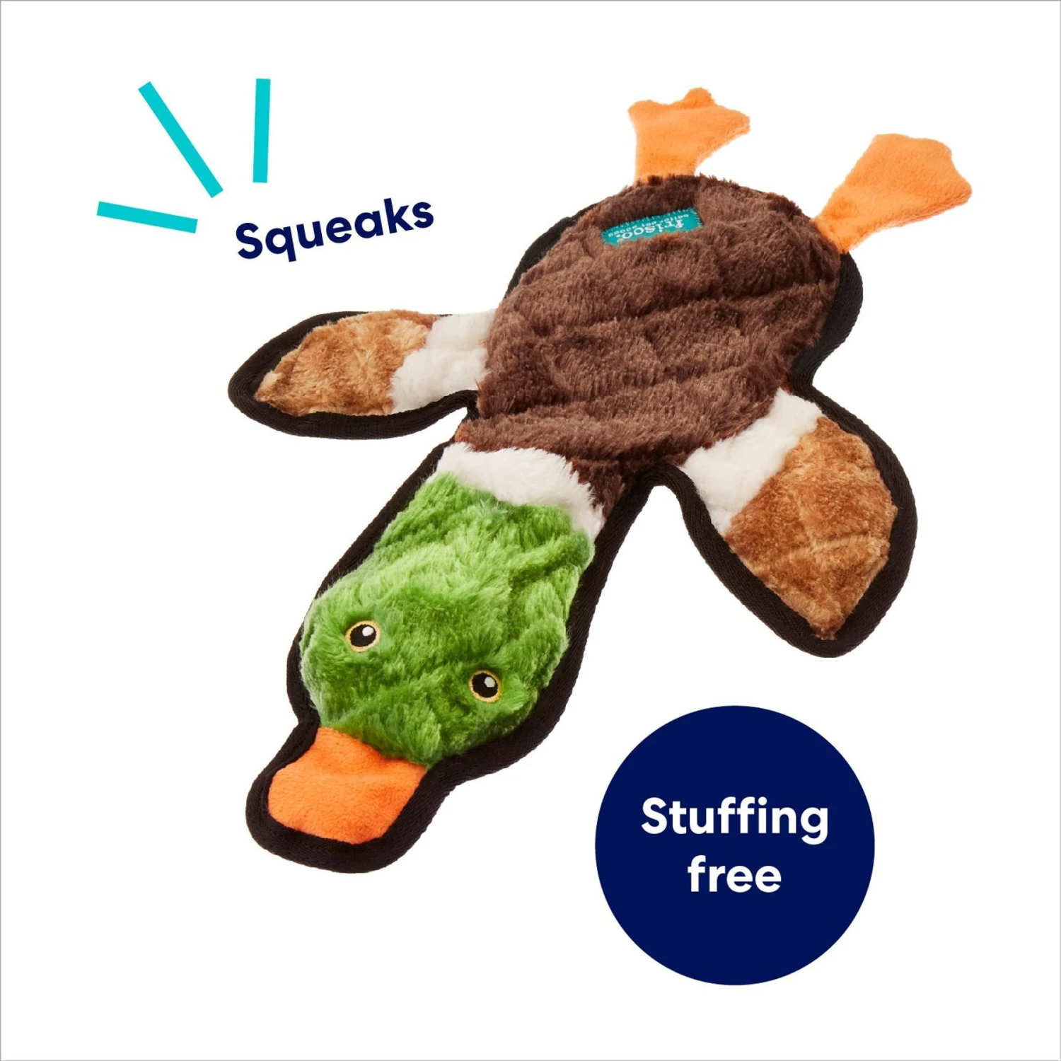 Frisco Mallard Stuffing-Free Flat Plush Squeaky Dog Toy 5 Frisco Mallard Stuffing-Free Flat Plush Squeaky Dog Toy - Image 3