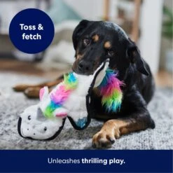 Frisco Unicorn Stuffing-Free Flat Plush Squeaky Dog Toy -Blue Buffalo Shop 174737 PT4. AC SS1800 V1695671061