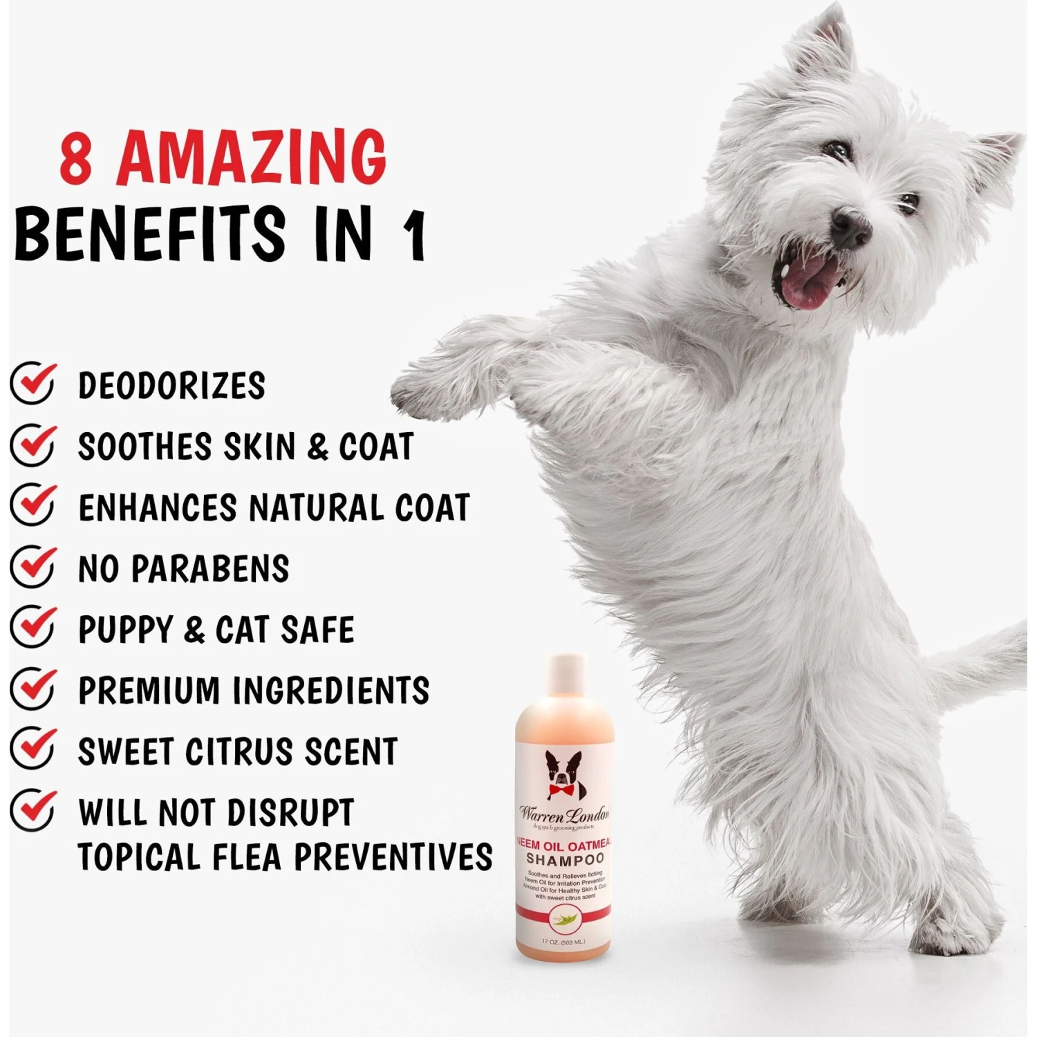 Warren London Neem Oil Flea & Tick Itch Relieving Dog Shampoo 5 Warren London Neem Oil Flea & Tick Itch Relieving Dog Shampoo - Image 3