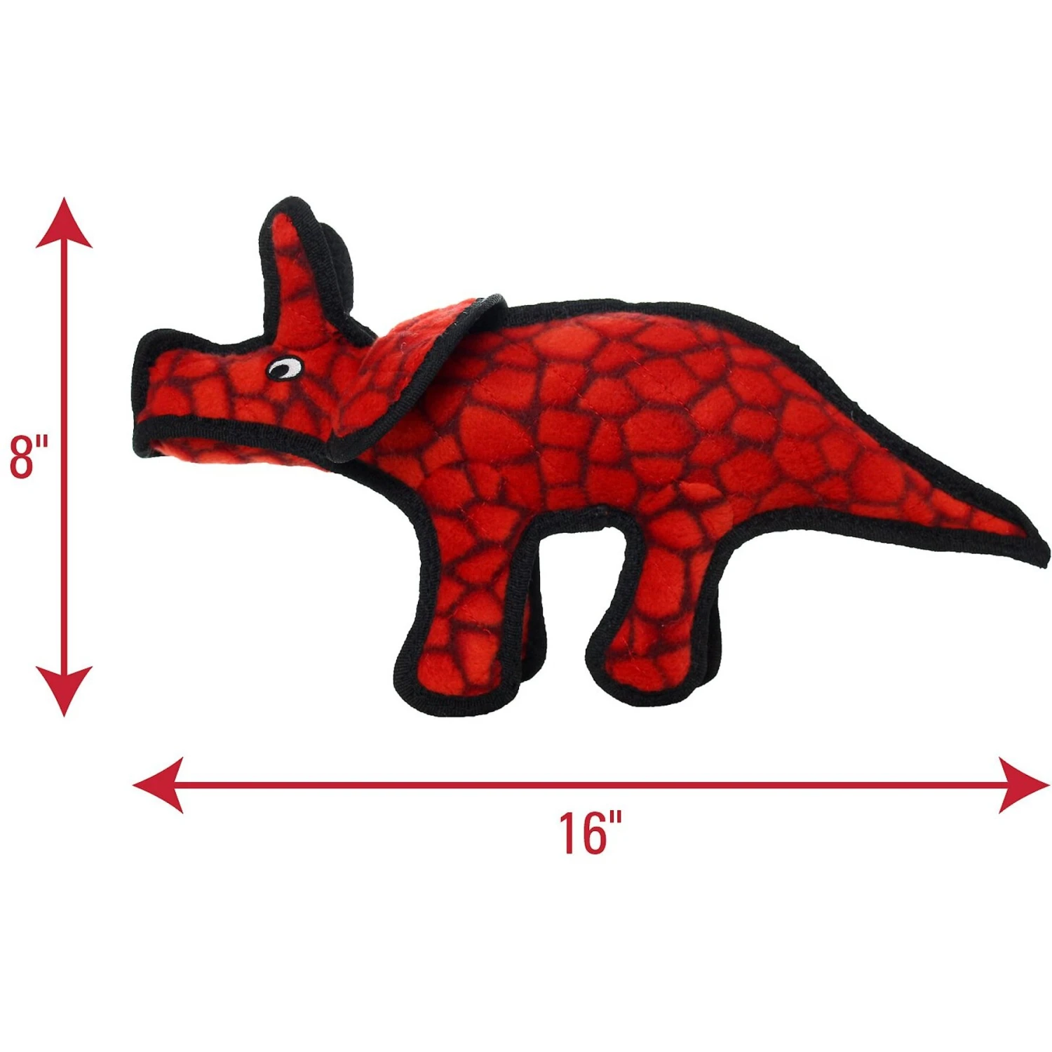 Tuffy's Jr Dinosaur Triceratops Plush Dog Toy 4 Tuffy's Jr Dinosaur Triceratops Plush Dog Toy - Image 2