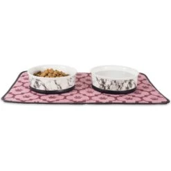 Bone Dry Non-Skid White Marble Ceramic Dog & Cat Bowl Set -Blue Buffalo Shop 185447 PT6. AC SS1800 V1599195981