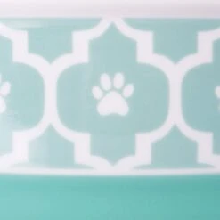 Bone Dry Paw Lattice Print Non-Skid Ceramic Dog & Cat Bowl Set -Blue Buffalo Shop 185453 PT3. AC SS1800 V1599191168