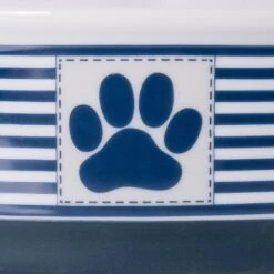Bone Dry Striped Non-Skid Ceramic Dog & Cat Bowl Set -Blue Buffalo Shop 185464 PT3. AC SS1800 V1599175568