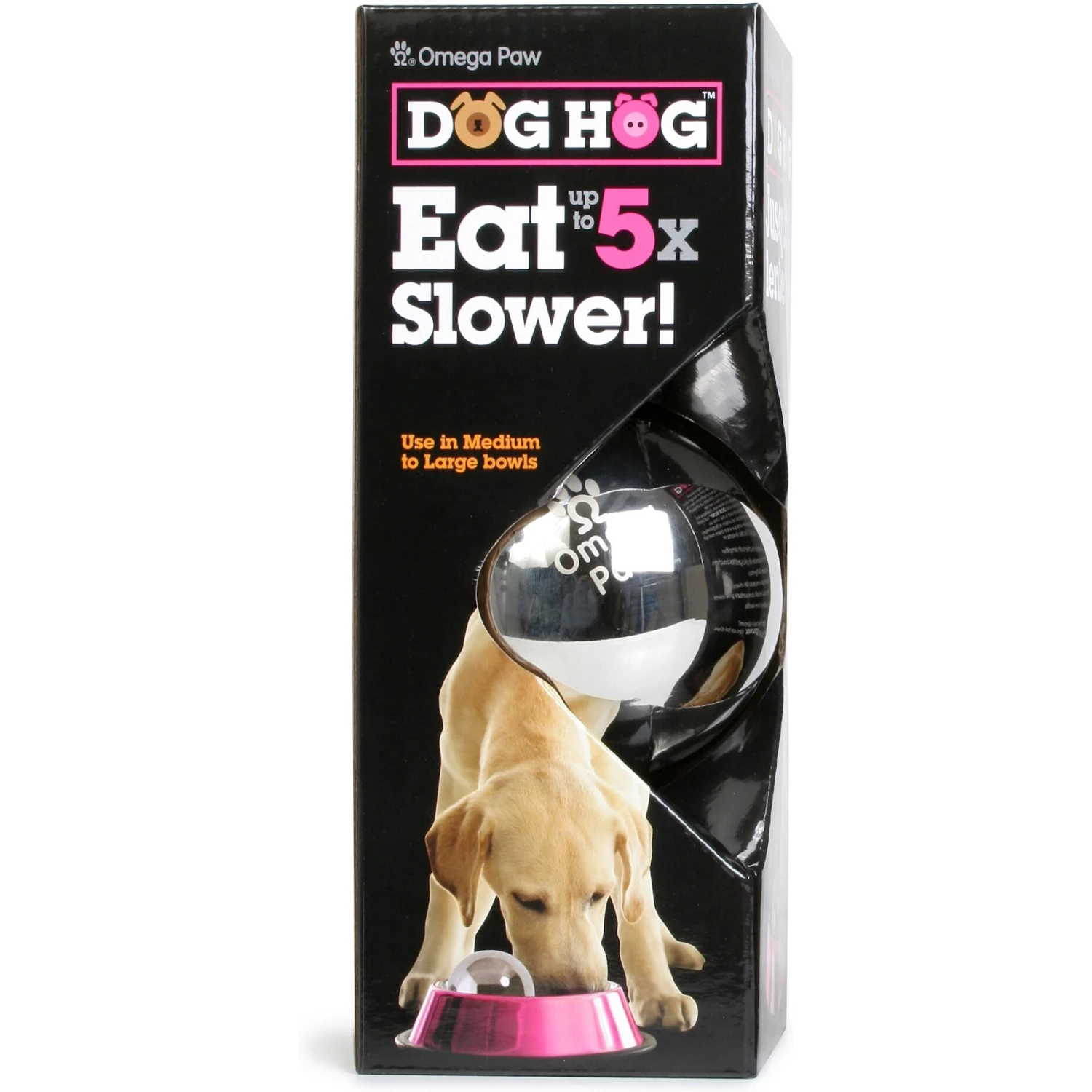 Omega Paw Dog Hog Slow Dog Feeder, Silver 3 Omega Paw Dog Hog Slow Dog Feeder, Silver