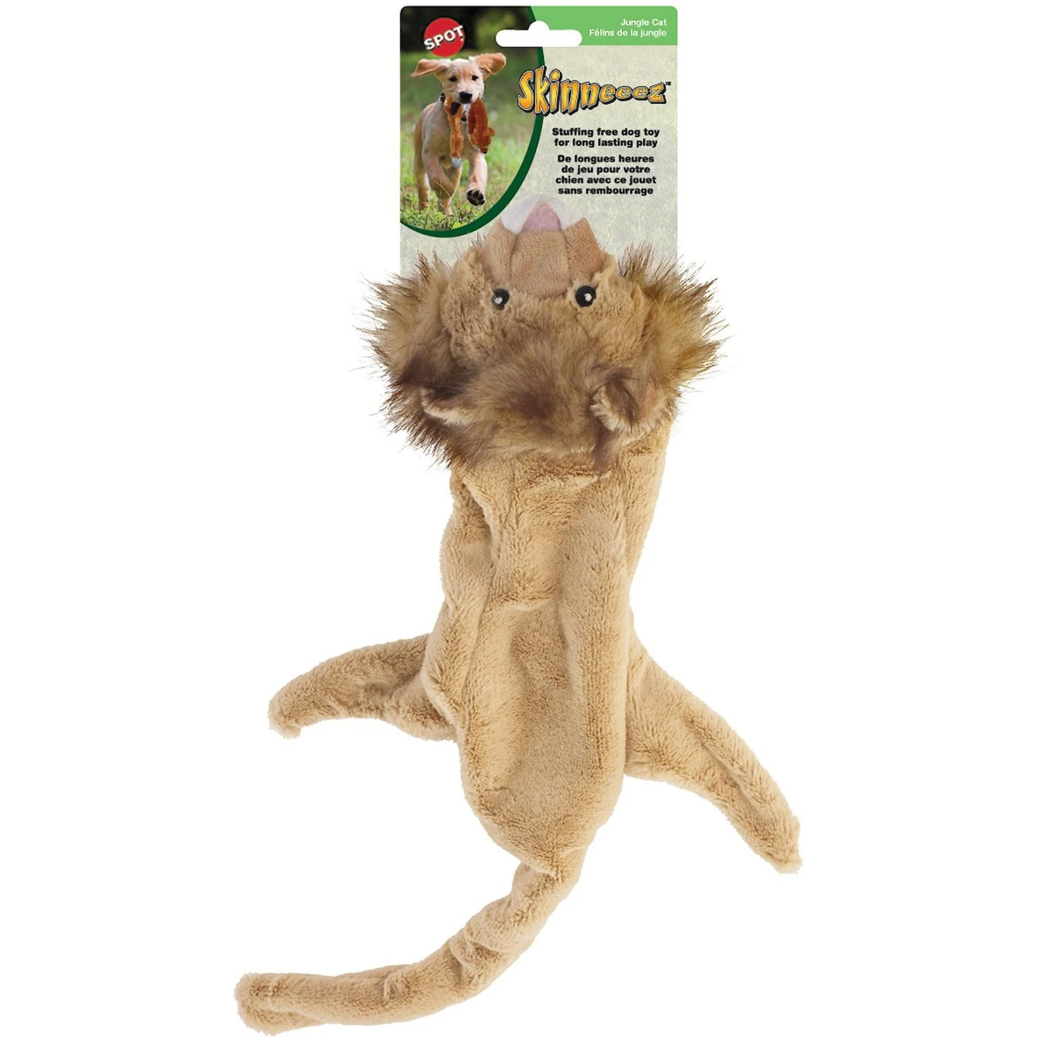 Ethical Pet Mini Skinneeez Jungle Cat Stuffing-Free Squeaky Plush Dog Toy, Character Varies 4 Ethical Pet Mini Skinneeez Jungle Cat Stuffing-Free Squeaky Plush Dog Toy, Character Varies - Image 2