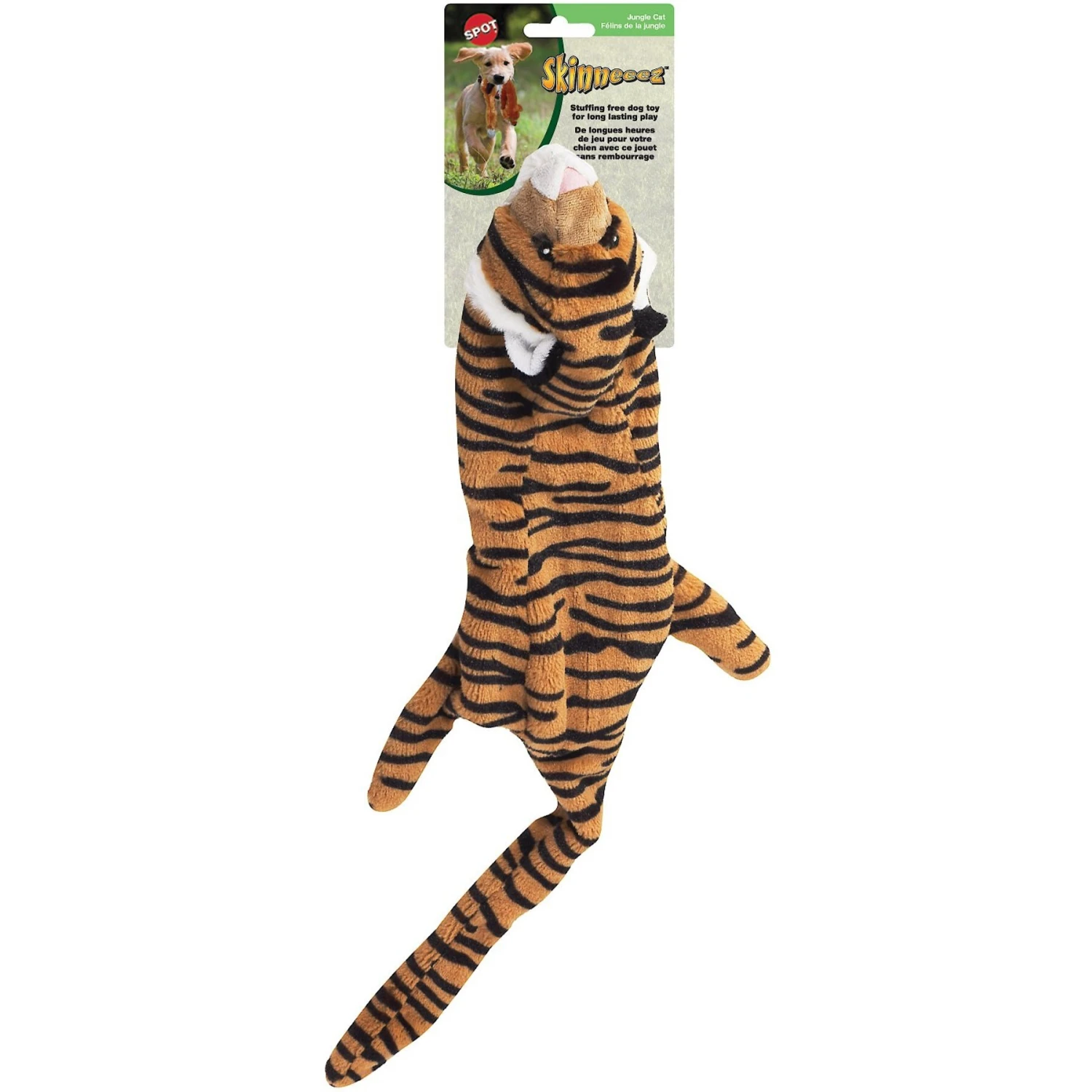 Ethical Pet Mini Skinneeez Jungle Cat Stuffing-Free Squeaky Plush Dog Toy, Character Varies 5 Ethical Pet Mini Skinneeez Jungle Cat Stuffing-Free Squeaky Plush Dog Toy, Character Varies - Image 3