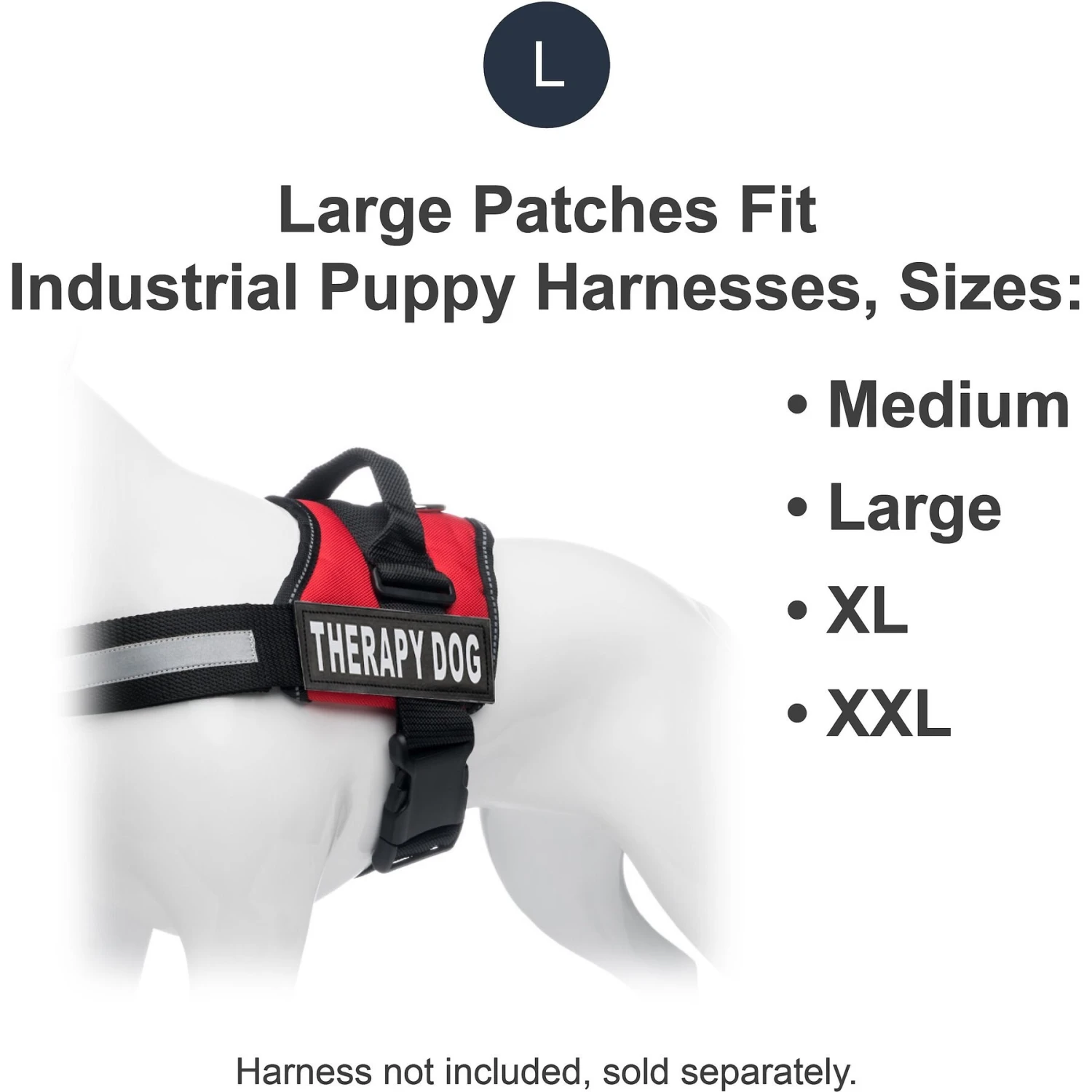 Industrial Puppy Therapy Dog Harness Patch, 2 Count 6 Industrial Puppy Therapy Dog Harness Patch, 2 Count - Image 4