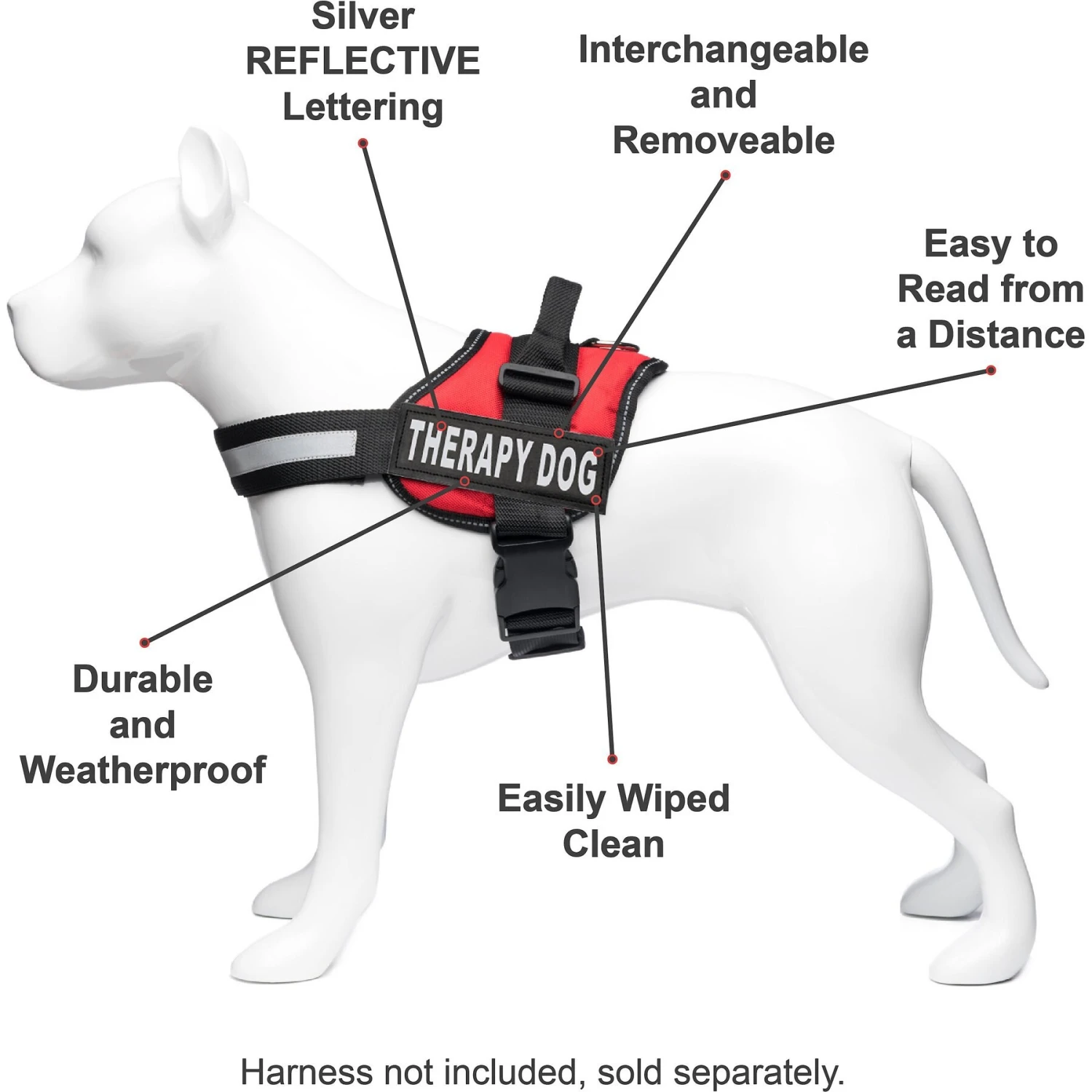 Industrial Puppy Therapy Dog Harness Patch, 2 Count 7 Industrial Puppy Therapy Dog Harness Patch, 2 Count - Image 5