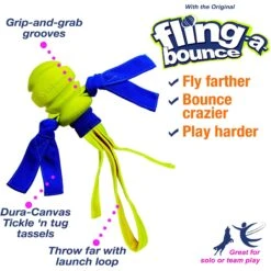 Nylabone Power Play Fling-a-Bounce Dog Fetch Toy -Blue Buffalo Shop 195436 PT2. AC SS1800 V1658778224