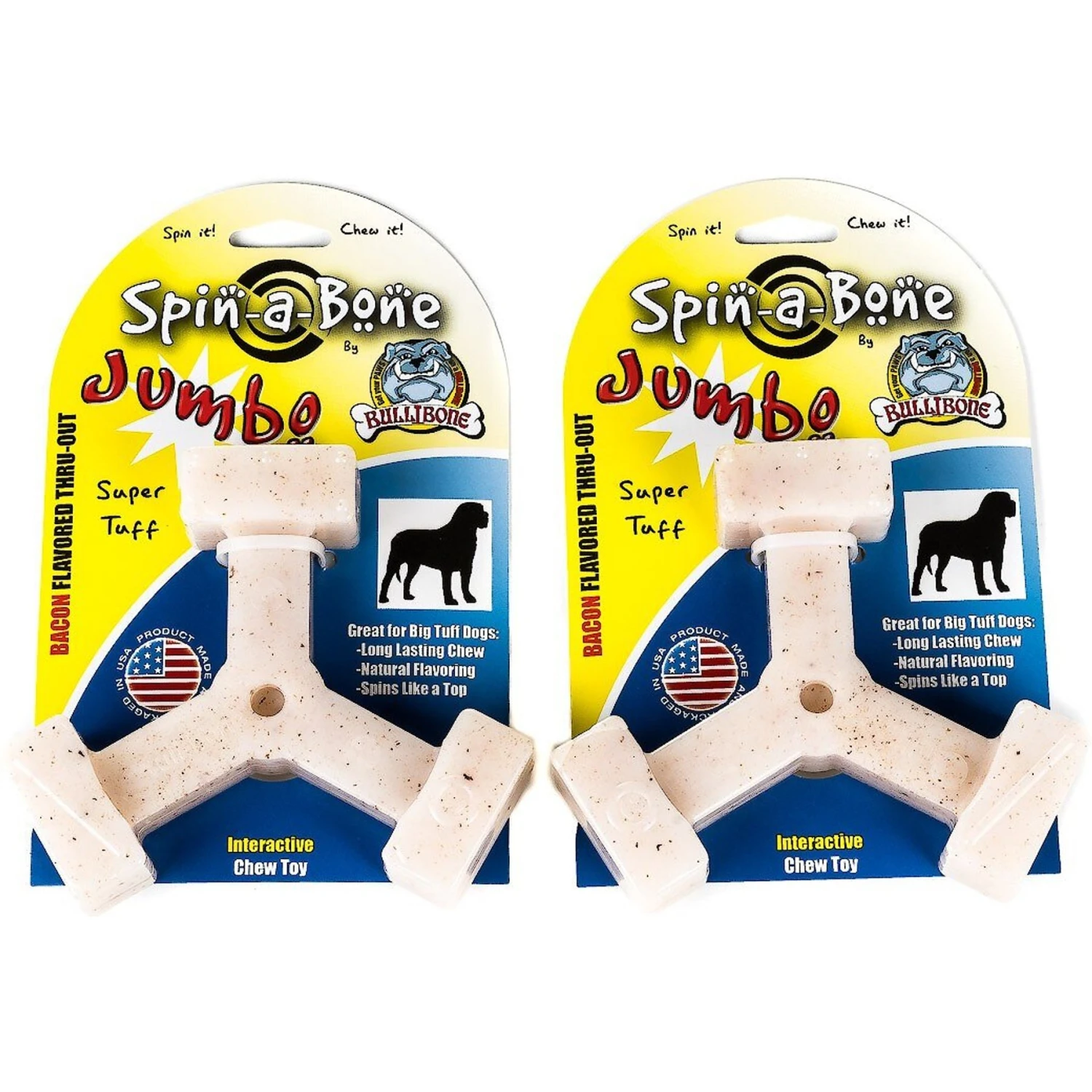 BulliBone Spin-a-Bone Bacon Flavor Dog Chew Toy 3 BulliBone Spin-a-Bone Bacon Flavor Dog Chew Toy