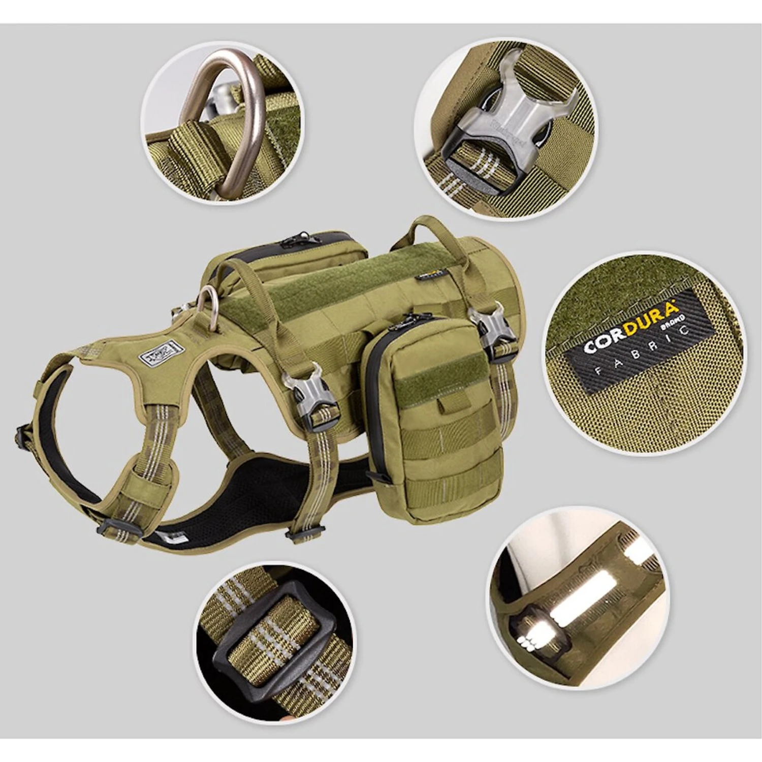Chai's Choice Rover Scout High-Performance Tactical Military Backpack Waterproof Dog Harness 7 Chai's Choice Rover Scout High-Performance Tactical Military Backpack Waterproof Dog Harness - Image 5