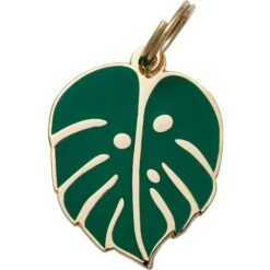 Two Tails Pet Company Monstera Leaf Personalized Dog & Cat ID Tag