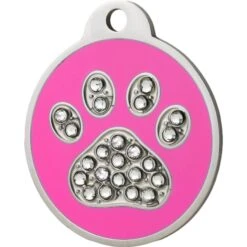 GoTags Stainless Steel Personalized Dog & Cat ID Tag, Swarovski Crystal Paw Print -Blue Buffalo Shop 213974 PT1. AC SS1800 V1575994692