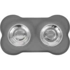 Frisco Silicone Stainless Steel Double Diner Dog & Cat Bowl -Blue Buffalo Shop 215990 PT3. AC SS1800 V1591020095
