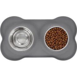 Frisco Silicone Stainless Steel Double Diner Dog & Cat Bowl -Blue Buffalo Shop 215990 PT4. AC SS1800 V1591020097